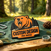 Vente directe usine : Patchs PVC personnalisés, badges en silicone souple 3D animaux mignons de grande et petite taille avec boucle auto-agrippante, patchs en caoutchouc personnalisés