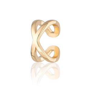 LOZRUNVE Trendy Jewelry Factory Custom Minimalist Jewelry Knot Cross Over <strong>Ear</strong> <strong>Cuff</strong> Earring <strong>Silver</strong> 925 - Product Image 1