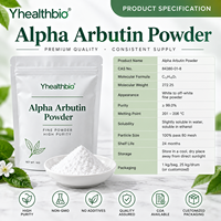 Poudre d'alpha-arbutine CAS 84380-01-8, poudre à fines particules, légèrement soluble dans l'eau, matière première
