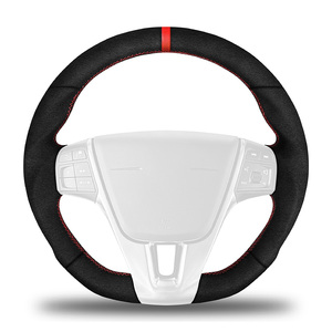 Hot Selling Leather <b>Car</b> <b>Racing</b> Steering <b>Wheel</b> Luxurious Alcantara Wrapped Carbon Fiber Steering <b>Wheel</b> - Product Image 4