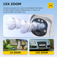 SECTEC Caméra Solaire 4G GSM HD 3 Objectifs Double Écran, Zoom 15X PTZ Rotative IP65 Extérieure, Détection Humaine, Caméra IP CCTV