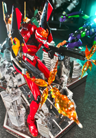 Estatua de Resina de Anime Japonés Mecha, Unidad EVA-02, Estilo Anime, Decoración para el Hogar, 73 cm, Polystone, Edición Limitada, Pintada a Mano, Artística