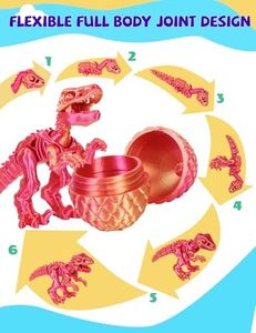 2-mảnh thiết lập 3D in đông lạnh khủng long trứng bộ xương linh hoạt khớp nối khớp nhựa động vật thần tài đồ chơi giáo dục jinccai - Product Image 3