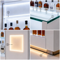 Mostrador de Cigarrillos de Lujo con Vitrina de Vidrio e Iluminación LED para Venta de Tabaco Estilo Farmacia