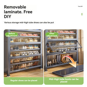 Meuble d'entrée design moderne pour la maison <span class=keywords><strong>Casier</strong></span> de rangement en acier durable et imperméable à grande capacité multicouche Armoire à <span class=keywords><strong>chaussures</strong></span> - Product Image 6