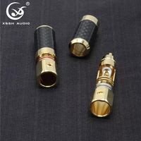 Connecteurs RCA HiFi YIVO XSSH pour lecteur CD audio, amplificateur, trou pour câble de 11 mm maximum, fibre de carbone, laiton plaqué or, prise RCA mâle