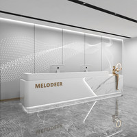 Meuble de réception carré de luxe léger de style médiéval en MDF haut de gamme, ensemble complet pour salon de beauté et restaurant