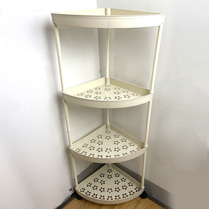 Triangular Bathroom Shelf 4 Layers Floor Standing Corner Storage Rack For Toiletries Personal Care Items - Product Image 3