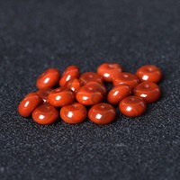 Kancing Giok Alami Bulat Tradisional Merah 8*5MM 10*5MM untuk Gelang dan Liontin Aksesori