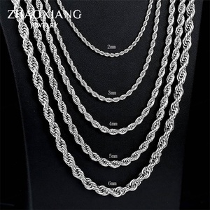 สร้อยคอเชือกถักแบบโชคเกอร์สำหรับผู้หญิงและผู้ชาย ราคาขายส่ง สแตนเลส แฟชั่น เครื่องประดับสั่งทำได้ - Product Image 1