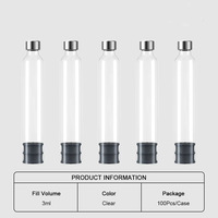 Cartouche en verre vide de 3 ml pour stylo injecteur réutilisable, flacon en verre haute précision pour système d'application d'essences de soin de la peau