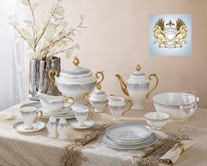 लक्जरी 62 पीसी फाइन हड्डी चीन डिनरवेयर ने आधुनिक टेबल सेवा के लिए मिस्र के बाजार के लिए नवीनतम डिजाइन तैयार किया - Product Image 1
