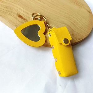 PU cuir bouche rouge enveloppe amour petit miroir pendentif transfrontalier créatif cuir porte-clés Mini miroir de maquillage pour les femmes - Product Image 6