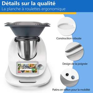Tablero deslizante para <span class=keywords><strong>Thermomix</strong></span> TM5/TM6 Tablero deslizante acrílico Premium Soporte móvil y seguro sin esfuerzo - Product Image 3