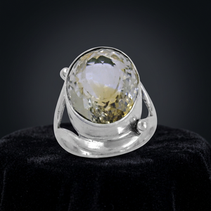 Art Palace Rocking Style 925 Sterling Silver <b>Citrine</b> Gemstone 18K Gold Plated Wedding Engagement <b>Ring</b> with Main Stones Diamond - Product Image 1