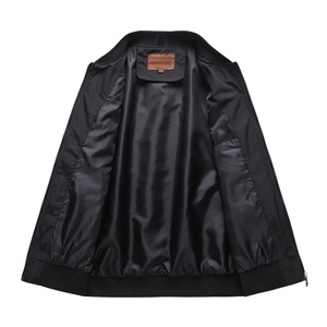 <b>Men's</b> Casual Coated Varsity <b>Jacket</b> with Zipper Standing Collar Thin Breathable Eco-Friendly Polyester - Product Image 5