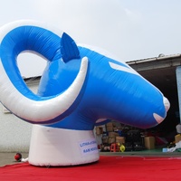Mascotte gonflable géante personnalisée KeepFuns en forme de tête de bélier, tête de chèvre gonflable en PVC pour événements, publicité et décoration d'équipes sportives