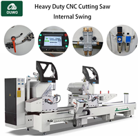 Machine de découpe CNC OUWO 380V à deux têtes 45/90 degrés pour aluminium/PVC/UPVC avec PLC pour profilés de fenêtres et de portes, scie à découper l'aluminium