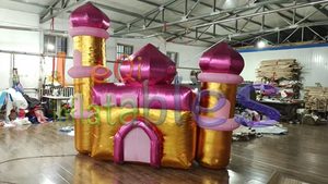 Arche gonflable populaire rose doré brillant pour événements, tunnel d'entrée gonflable pour location de fêtes d'anniversaire - Product Image 4