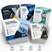 Service d'impression de prospectus promotionnels personnalisés en papier offset, grand volume, couleur intégrale, gaufrage, dépliants publicitaires avec logo personnalisé
