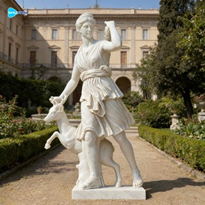 Estatuas de la Diosa Artemisa Talladas a Mano en Mármol Griego Antiguo de Alta Calidad, Escultura de Diana Cazadora para Exteriores - Product Image 4