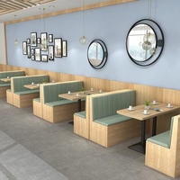 Meubles de restaurant en bois, chaises et tables pour café, ensemble de meubles de restaurant avec banquettes, chaises et tables de restaurant