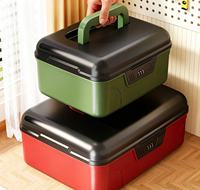 Caja de Almacenamiento de Plástico con Cerradura y Asa, Portátil, para Herramientas, Objetos de Valor, Organizador para Hogar y Garaje