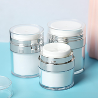 Envase de Crema Cosmética Recargable de Lujo al por Mayor, Material AS, Doble Pared, Bomba sin Aire, Personalizable, 15g 30g 50g, para Crema o Loción