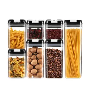 密闭食品储存容器7 PC BPA免费密封容器透明箱，带锁盖厨房餐具室整理机组