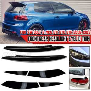 Adorno Adhesivo para Faro Delantero de Coche (Estilo Párpado/Superposición) y Adorno Adhesivo para Rejilla de Ventilación Trasera (Estilo Párpado) para VW GOLF MK6 GTI GTD GTR 08-13 - Product Image 1