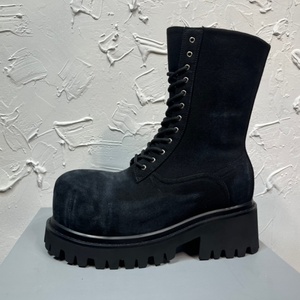 לקבל מותאם אישית bootie גברים נשים סביב הבוהן תחרה החלקה החלקה עמיד עבה הבלעדית צ 'אנקי עבודה עם רוכסן - Product Image 5