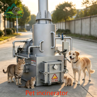 Four à crémation pour animaux de compagnie, apparence personnalisable, 1150~1200 ℃   Station vétérinaire de traitement des déchets halogènes à haute température pour l'élimination des corps d'animaux morts