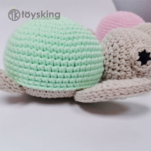 TK bebé sonajero hilo ganchillo <span class=keywords><strong>Amigurumi</strong></span> animales sonajero tejido <span class=keywords><strong>mordedor</strong></span> dentición conjunto niños juguete tejido tortuga - Product Image 6