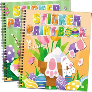 Manualidades para el Día de Pascua para Niños de 4 a 8 Años, Libros de Pintar con Pegatinas, Incluye Huevos, Conejitos, Pollitos y Más Diseños, Regalo para Fiestas - Product Image 1