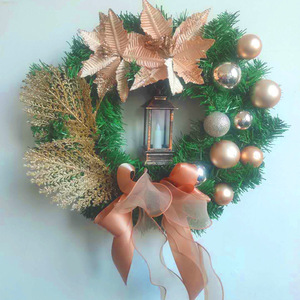 Guirlande de Noël artificielle GL-192 pour <span class=keywords><strong>porte</strong></span> d'entrée avec <span class=keywords><strong>ruban</strong></span> en toile de jute - Product Image 3