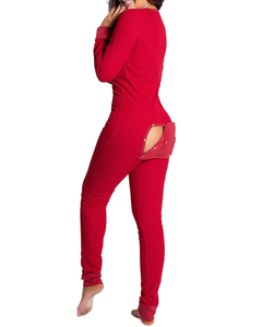 Camicia da Notte da Donna a Maniche Lunghe con Scollo a V in Morbido Tessuto Modal, Liscia e Calda per l'Inverno - Product Image 1