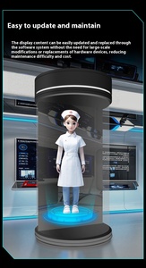 5.5 inch <span class=keywords><strong>3D</strong></span> ai kỹ thuật số tương tác LED Hologram Showcase Acrylic vật liệu kim loại nhôm HOLO quảng cáo trong nhà Thiết bị OEM - Product Image 4