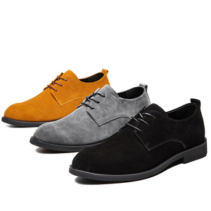 Abito da <span class=keywords><strong>uomo</strong></span> Derby uniforme <span class=keywords><strong>scarpe</strong></span> Oxford alla moda pulisci a colori bassi con lacci in finta pelle scamosciata formale a punta da lavoro - Product Image 6