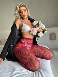 2025 nouvelle <span class=keywords><strong>femme</strong></span> jarretière pas ouvert collants érotiques femmes ceinture collants noirs avec motif de ligne géométrique Sexy bas résille - Product Image 6