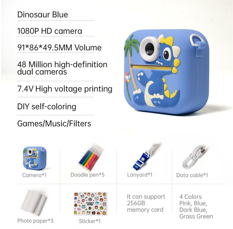 Blue Dino Camera