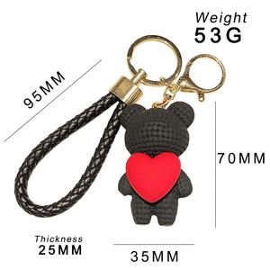 Wholesale PVC Keychain 3D Heart <b>Rabbit</b> Cartoon Resin Bunny Key Chains Schoolbag Charm Pendant Couple <b>Gift</b> Animal <b>Rabbit</b> Keychain - Product Image 5