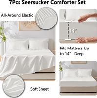 Ensemble de literie de luxe Soft Queen Draps de couette blancs 7 pièces Taies d'oreiller Shams pour toutes les saisons