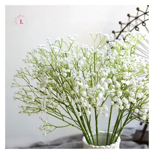 핫 세일 실크 Babysbreath 꽃다발 석고 화이트 무리 아기 호흡 인공 꽃 결혼식 가정 장식