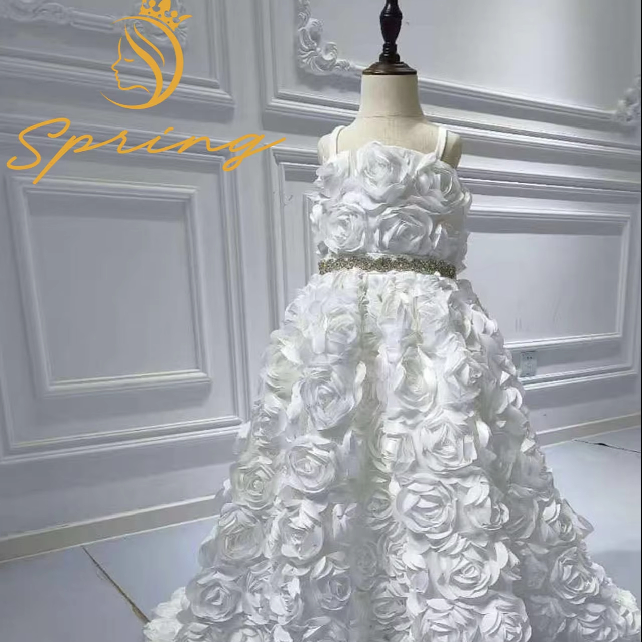 slim fit dress slacks Used Esé Azenabor Custom Made with Rose Gold Crystals Wedding Dress main image 1