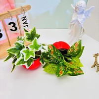Fleur artificielle en pot, pot en plastique PVC, soie écologique, durable, moderne, décoration de bureau, table, maison, jardin, Saint-Valentin, nouveauté