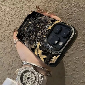 Drago nero modello di stampa Laser rigida PC TPU custodia per telefono cellulare per <span class=keywords><strong>Iphone</strong></span> X Xr Xs Max 11 <span class=keywords><strong>12</strong></span> 13 14 15 16 Pro Max 17 aria - Product Image 2