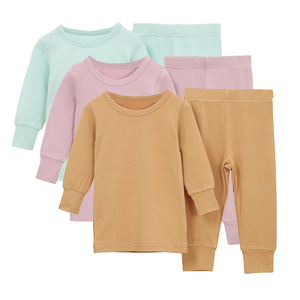 핫 세일 솔리드 아기 의류 세트 2pcs 대나무 의류 아기 잠옷 세트 - Product Image 1