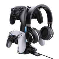 OEM: support RVB et détachable pour casque rotatif de bureau pour accessoires d'écouteur de PC charge de contrôleur et support de casque de lumière RVB