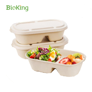 Bioking sinh thái thân thiện 100% tự nhiên compostable mía bã mía ngăn mía sợi đưa ra thực phẩm <span class=keywords><strong>container</strong></span> - Product Image 5