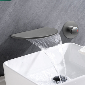 Robinet de lavabo moderne à une poignée <span class=keywords><strong>Mitigeur</strong></span> mural encastré en cuivre et laiton avec cascade pour baignoire - Product Image 5